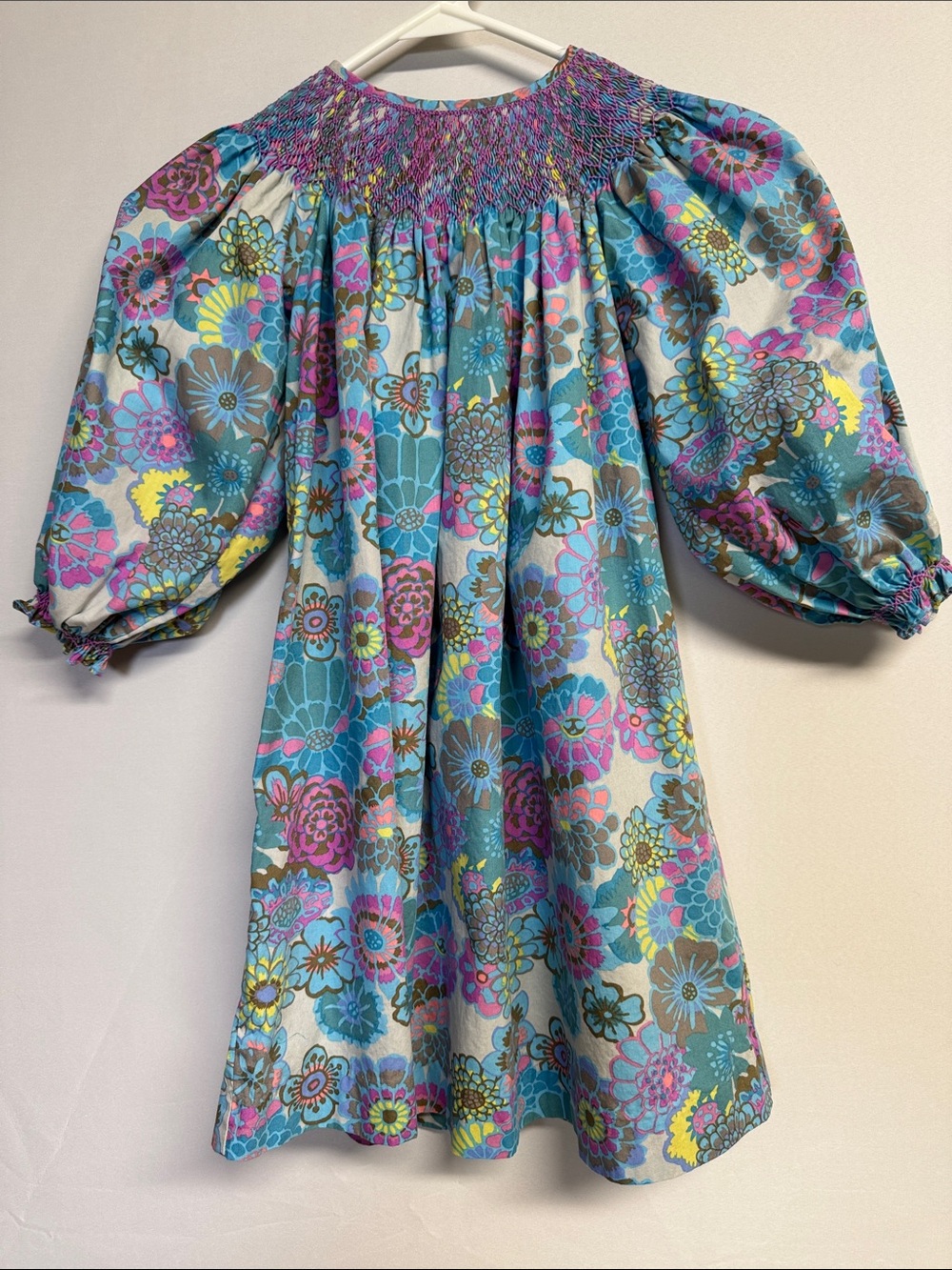 Mom & Me Smocked Neck Floral Puff Sleeve Dress  Size 3t